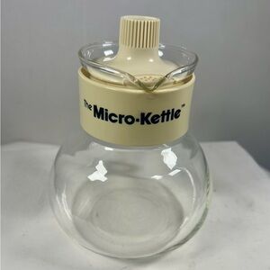 Vtg GEMCO The Micro Kettle Glass Microwave-only Tea And Coffee Pot Retro Beige